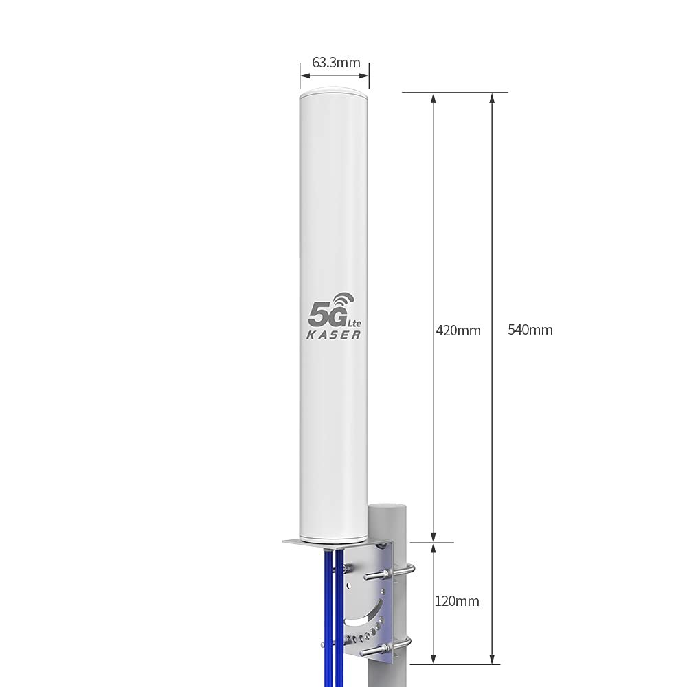 KASER 5G 4G LTE Außenantenne MIMO Omnidirektional 698-3800 MHz mit N-SMA und TS9 Adapter – Bild 6