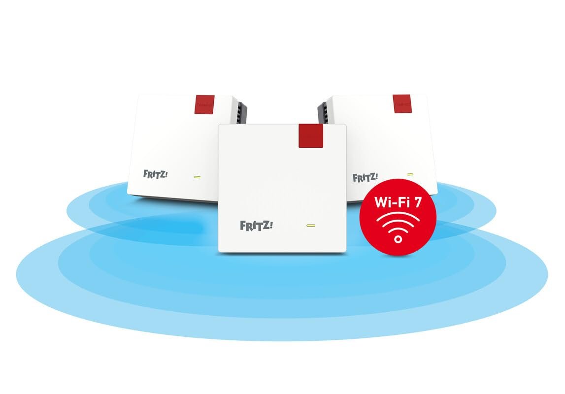 FRITZ!Mesh Set 1700 3er-Set Wi-Fi 7 bis 3.600 MBit/s WLAN-Abdeckung 5-7 Räume Repeater weiß – Bild 2