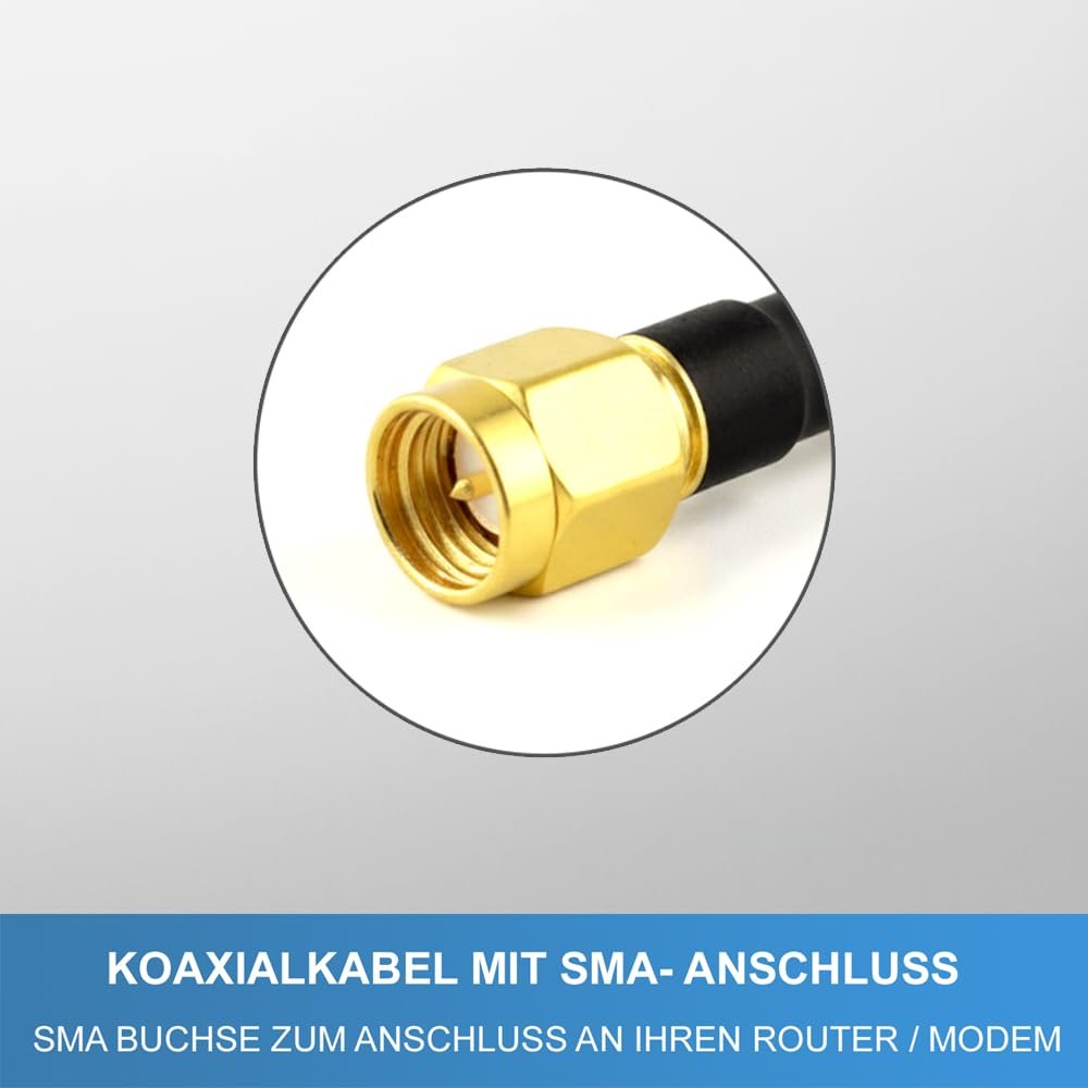 5G LTE MIMO Antenne 2x9dBi Außenantenne 690-3800MHz SMA Wetterfest Outdoor für 4G 5G Router – Bild 15