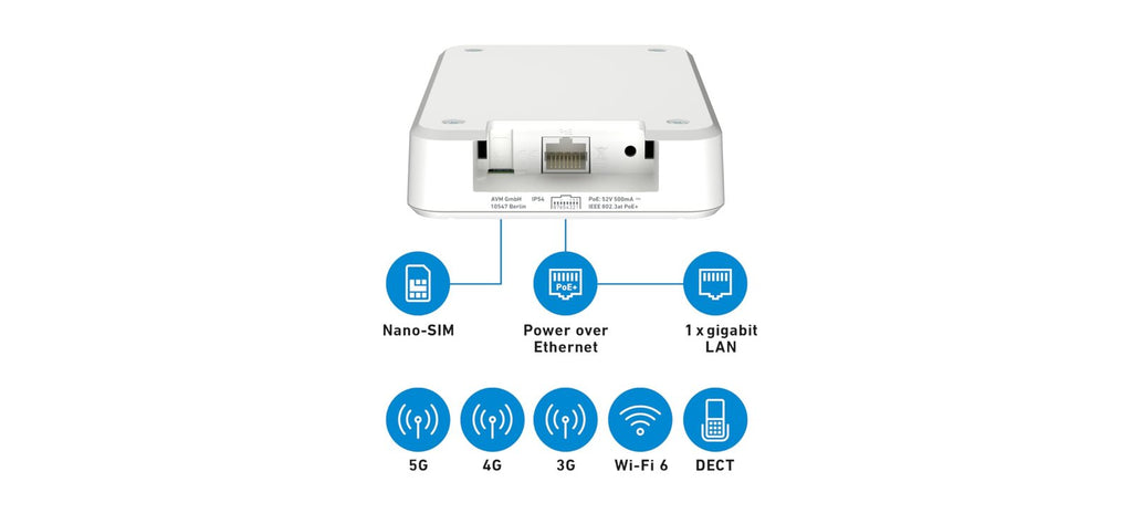 FRITZ!Box 6860 5G Outdoor-Router – Wi-Fi 6 bis 3.000 MBit/s, 5G/LTE, PoE+, IP65 staub- & spritzwassergeschützt – Bild 4