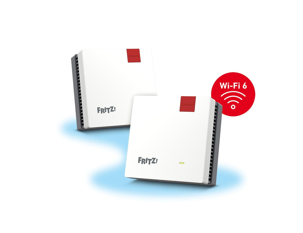 FRITZ!Mesh Set 1600 2er-Set Wi-Fi 6 WLAN-Repeater 3.000 MBit/s Plug-and-Play weiß – Bild 2