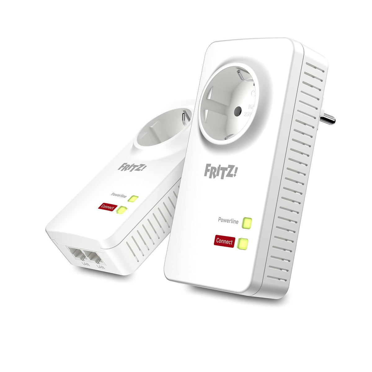 FRITZ!Powerline 1220 Set mit 1.200 MBit/s und 2x Gigabit-LAN je Adapter – Netzwerk über Stromleitung