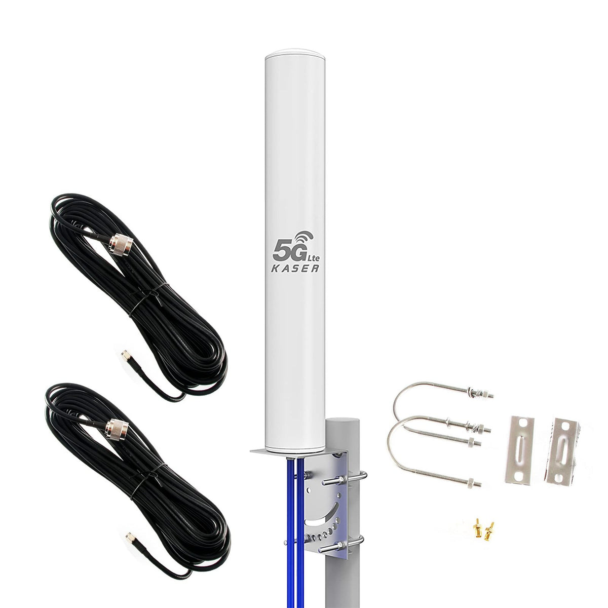KASER 5G 4G LTE Außenantenne MIMO Omnidirektional 698-3800 MHz mit N-SMA und TS9 Adapter