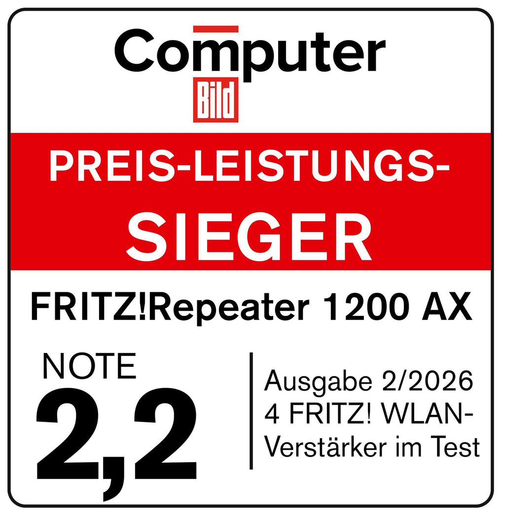 FRITZ!Repeater 1200 AX – Wi-Fi 6 WLAN Repeater, 3.000 MBit/s, WLAN Mesh, Gigabit-LAN, deutschsprachige Version – Bild 5