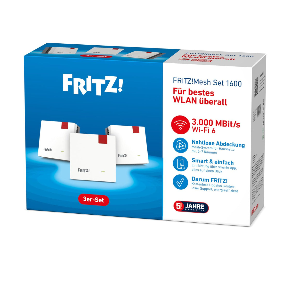 FRITZ!Mesh Set 1600 3er-Set Wi-Fi 6 WLAN Repeater 3000 MBit/s für 5-7 Räume – Bild 4