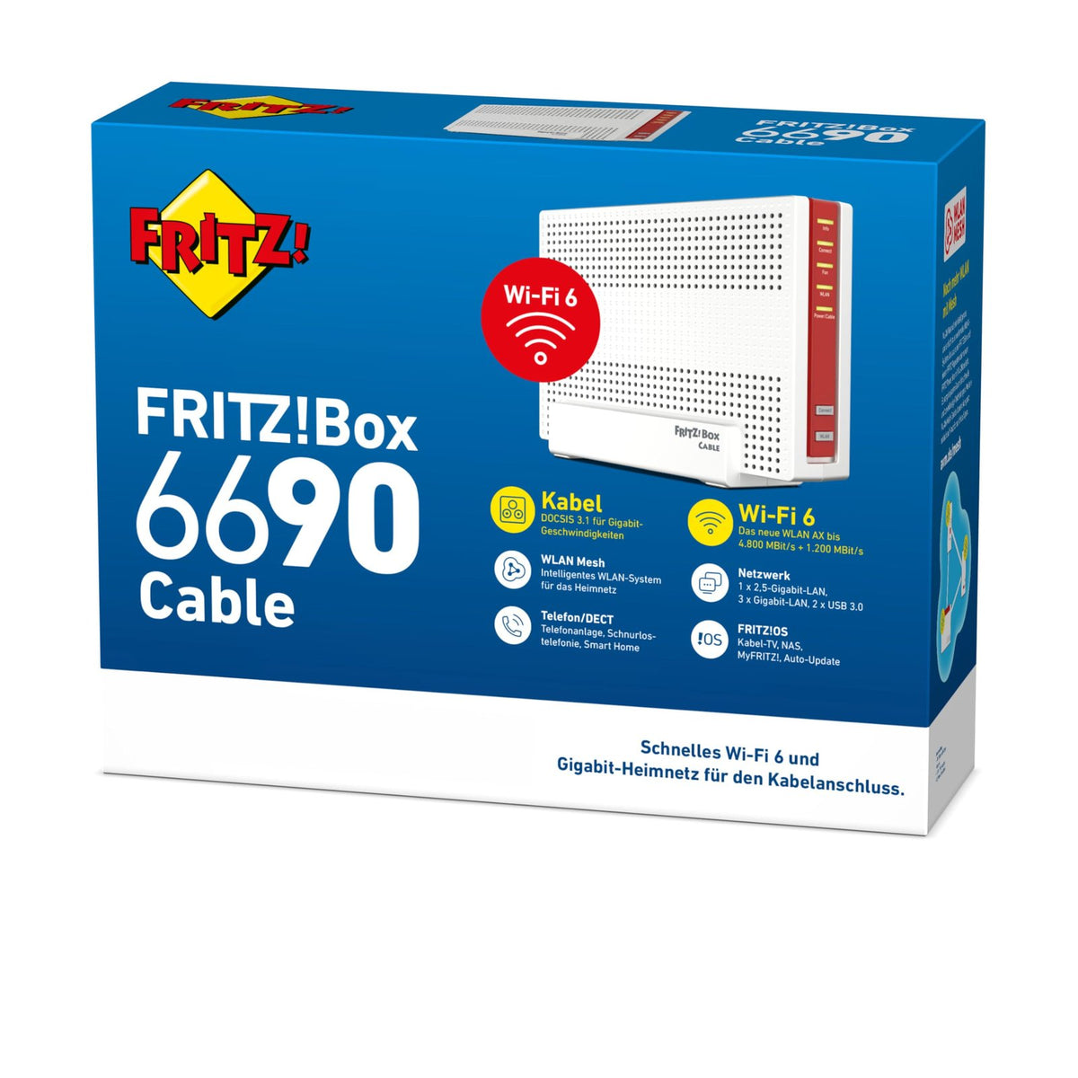 FRITZ!Box 6690 Cable Router mit Wi-Fi 6 – DOCSIS 3.1 Kabelmodem, 4×4 WLAN AX bis 6.000 MBit/s, Mesh – Bild 10