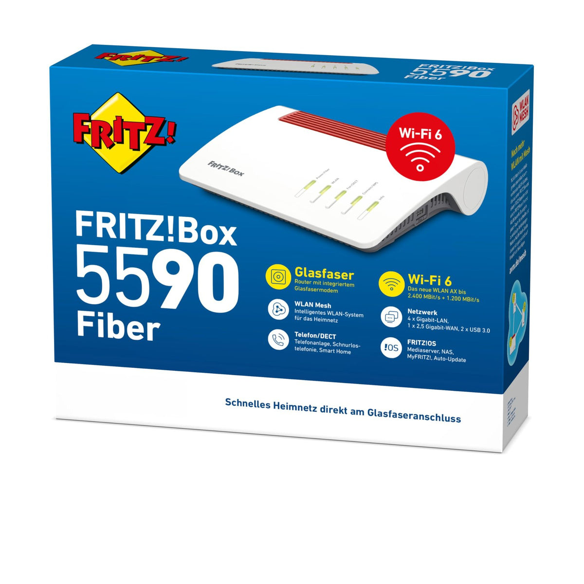 FRITZ!Box 5590 Fiber Glasfaser Router Wi-Fi 6 bis 3.600 MBit/s mit DECT-Basis und 2,5G-LAN – Bild 4