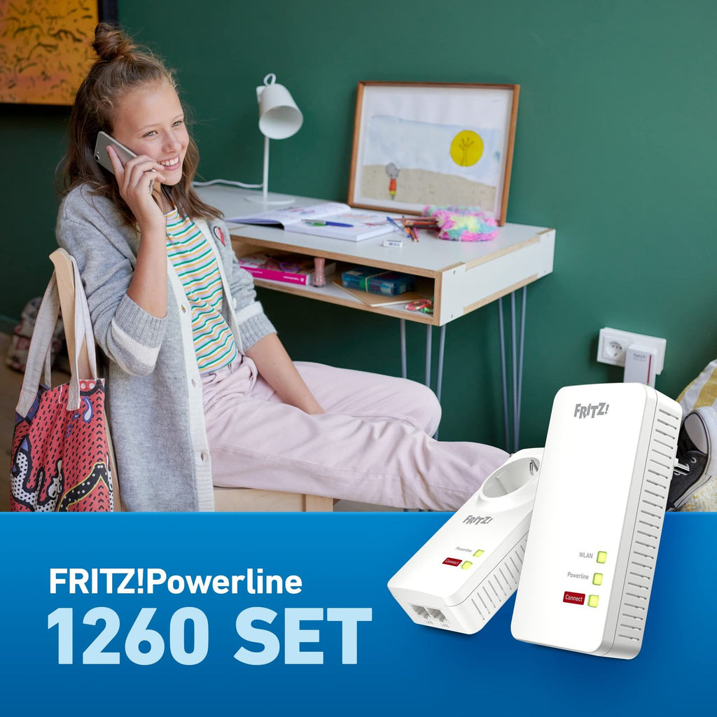 FRITZ!Powerline 1260/1220 WLAN Set – 1.200 MBit/s Heimnetz über Stromleitung, WLAN Mesh, Gigabit-LAN – Bild 10