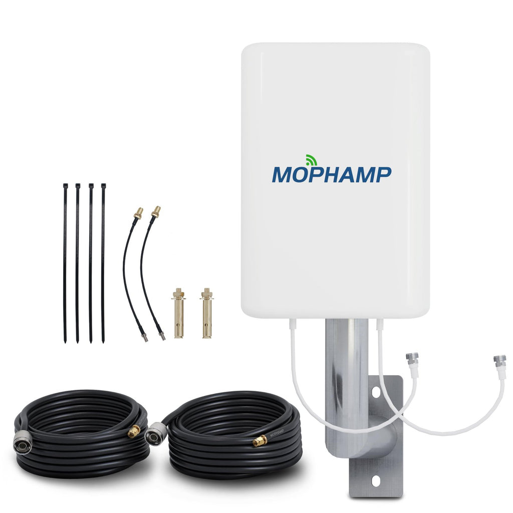 MOPHAMP MIMO LTE Antenne 4G 5G Außenantenne 698-3800MHz Dual-Polarisation 2x10m Kabel Router-kompatibel