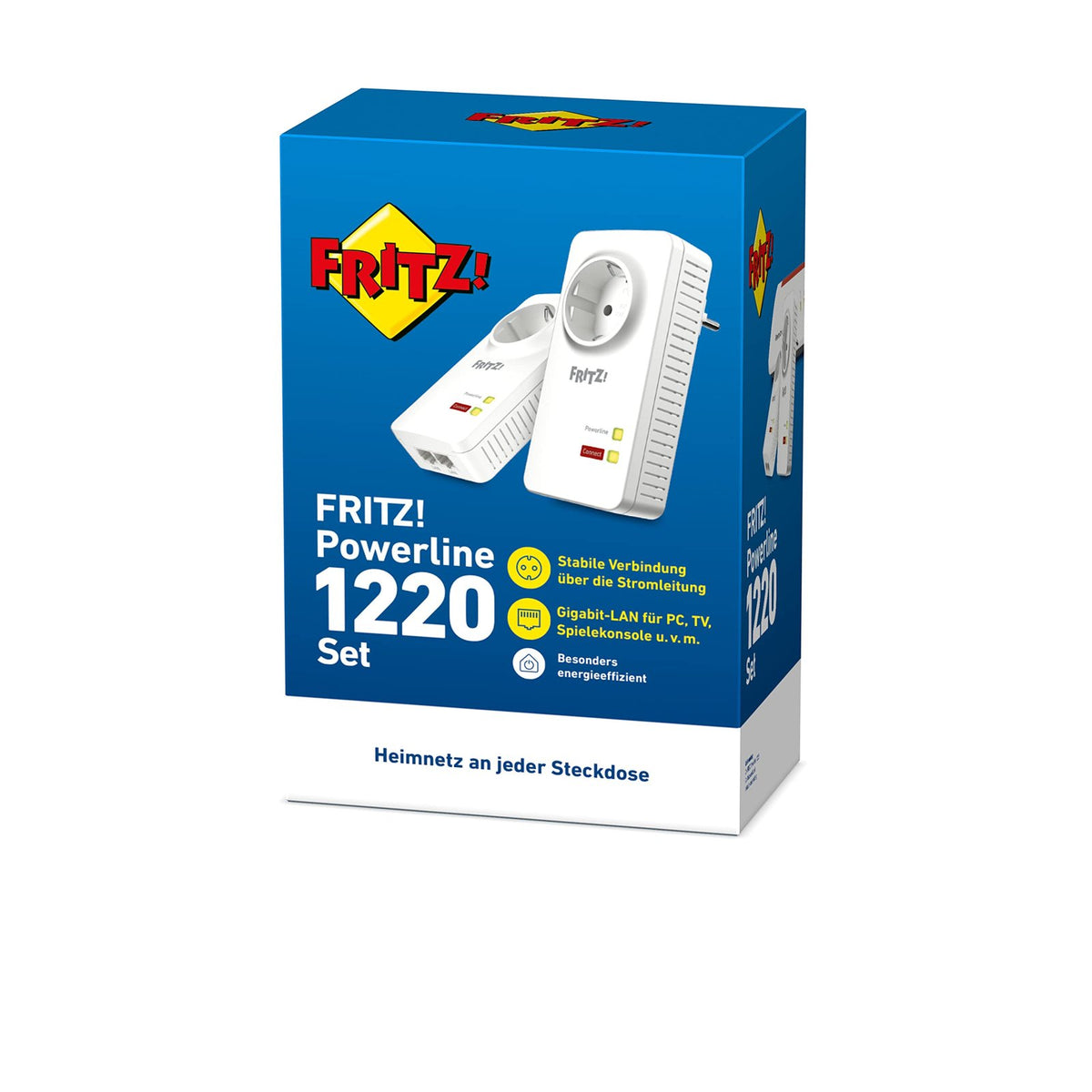 FRITZ!Powerline 1220 Set mit 1.200 MBit/s und 2x Gigabit-LAN je Adapter – Netzwerk über Stromleitung – Bild 3